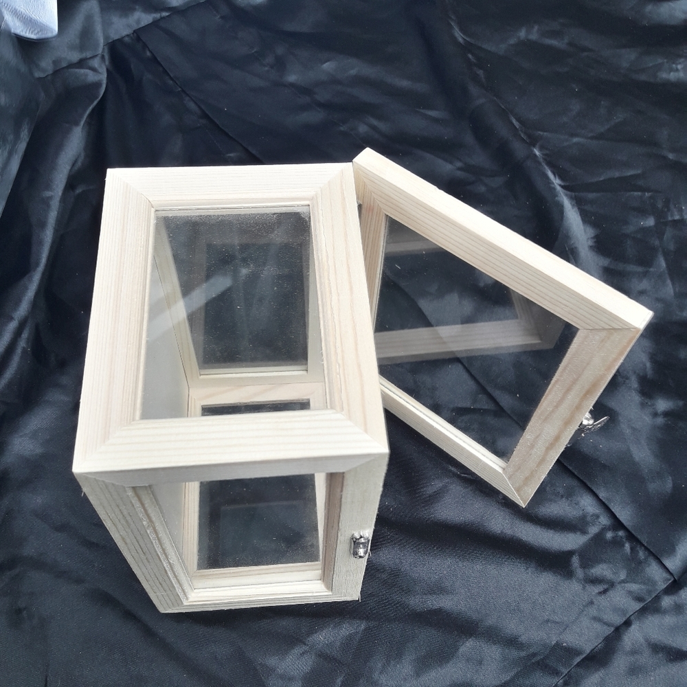 Glass and Wood Display Box for Jewelry Crystals Trinkets Collectibles Beads - Picture 4 of 9
